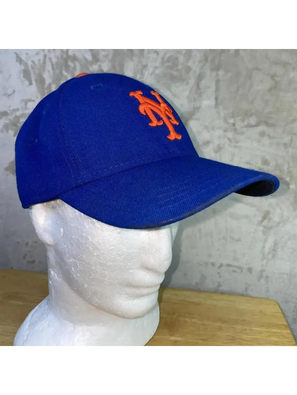 New Era 9FIFTY New York Mets MLB Strapback Hat Blue Orange OSFM *FLAWS*